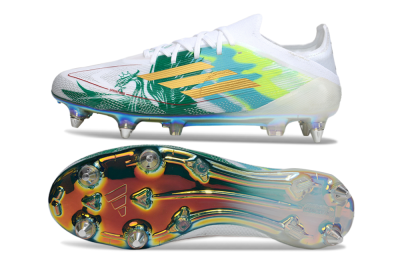 Men's Adidas F50 Elite SG Football Boots - White/Green/Gold