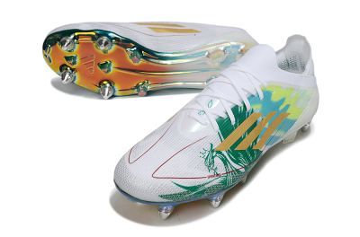 Men's Adidas F50 Elite SG Football Boots - White/Green/Gold