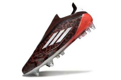 Men's Adidas F50 Elite Laceless SG Football Boots - Leopard/Red/Silver