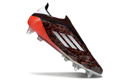 Men's Adidas F50 Elite Laceless SG Football Boots - Leopard/Red/Silver