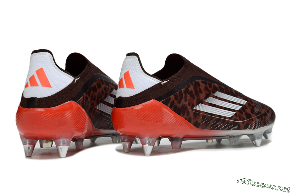 Men's Adidas F50 Elite Laceless SG Football Boots - Leopard/Red/Silver 6