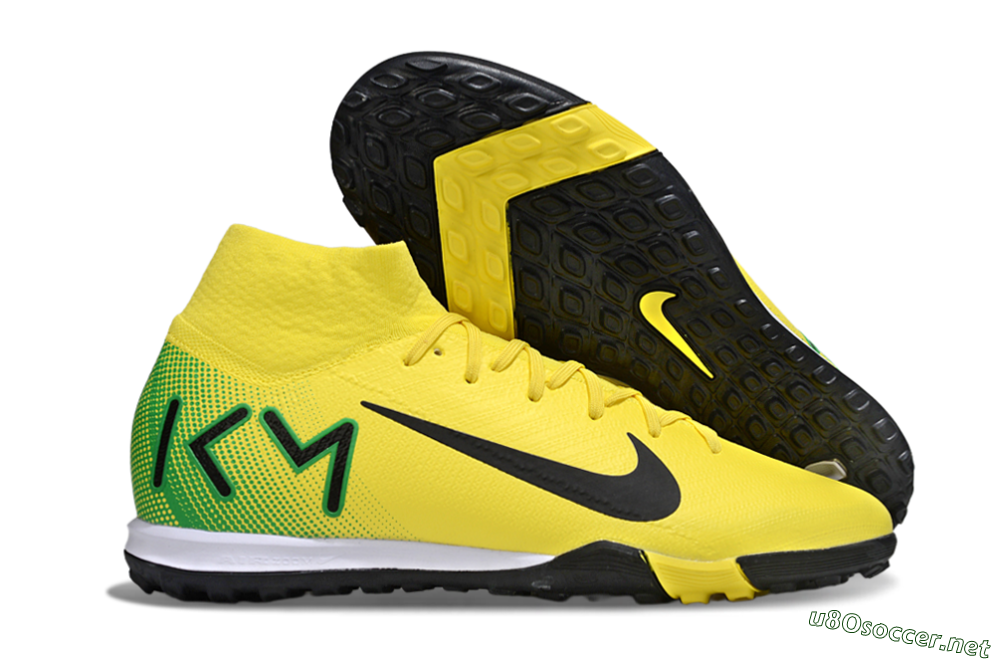 Unisex Nike Air Zoom Mercurial Superfly 10 Elite TF Football Shoes - Yellow/Black/Green 2