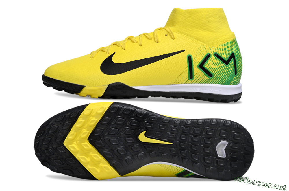 Unisex Nike Air Zoom Mercurial Superfly 10 Elite TF Football Shoes - Yellow/Black/Green 1