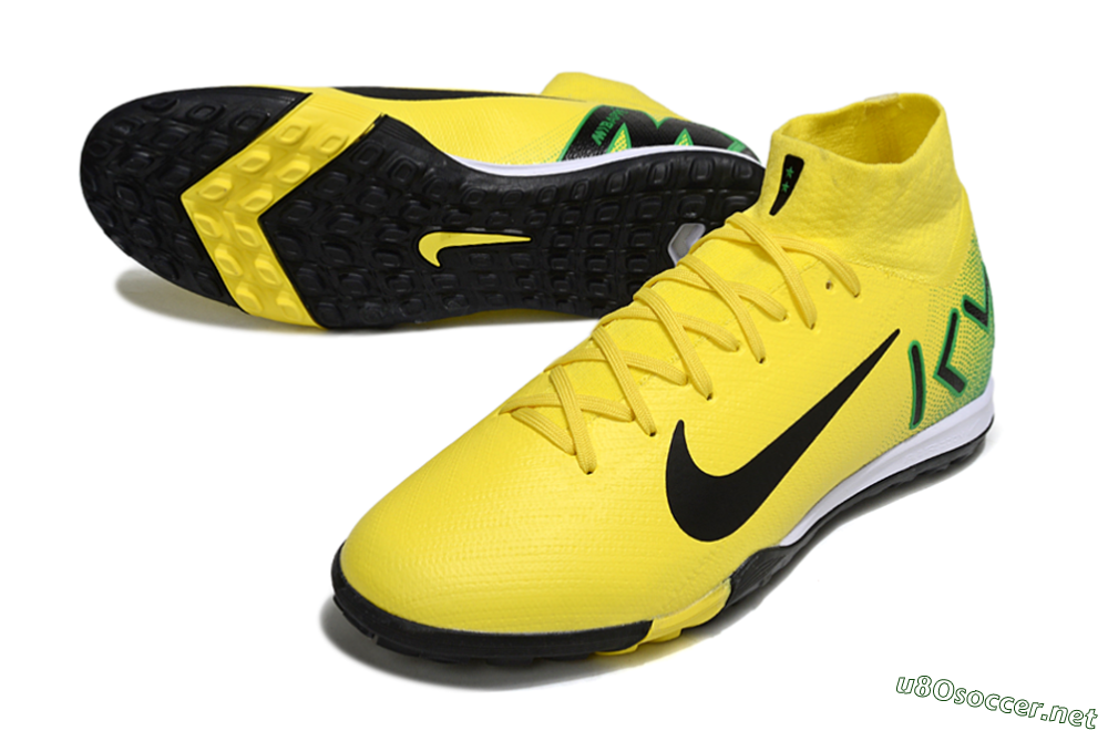 Unisex Nike Air Zoom Mercurial Superfly 10 Elite TF Football Shoes - Yellow/Black/Green 3