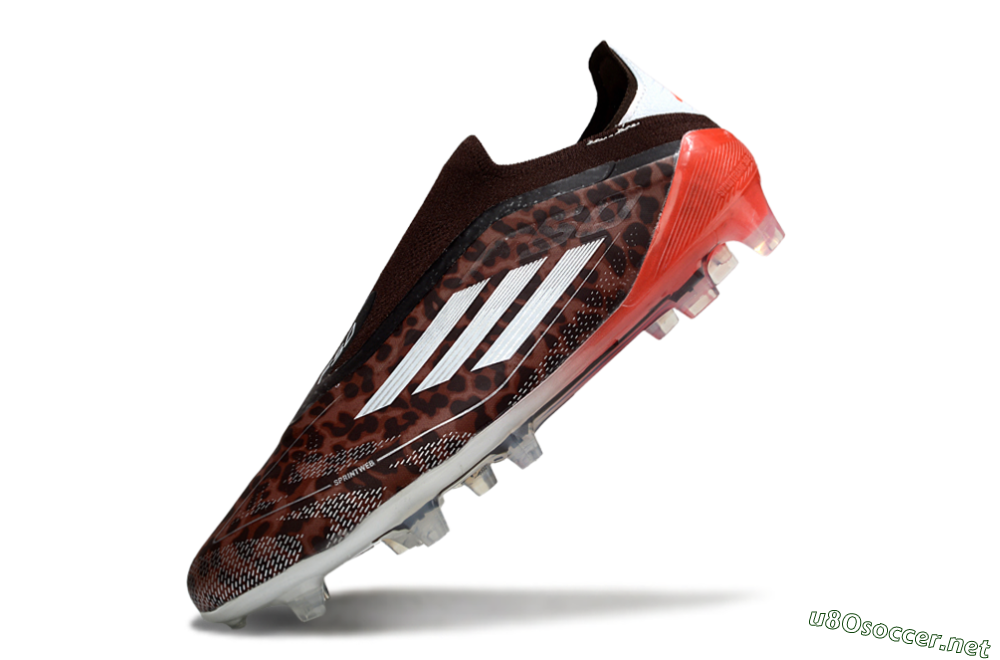 Unisex Adidas F50 Elite Laceless FG Football Boots - Leopard/Red/Silver 5