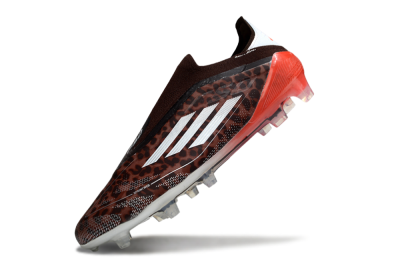 Unisex Adidas F50 Elite Laceless FG Football Boots - Leopard/Red/Silver