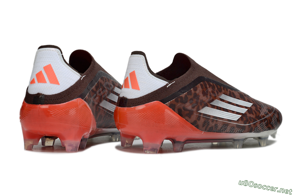 Unisex Adidas F50 Elite Laceless FG Football Boots - Leopard/Red/Silver 6