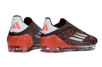 Unisex Adidas F50 Elite Laceless FG Football Boots - Leopard/Red/Silver