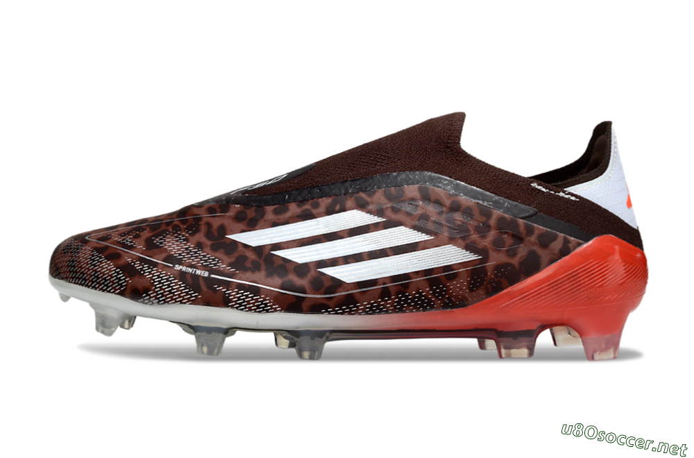Unisex Adidas F50 Elite Laceless FG Football Boots - Leopard/Red/Silver 0