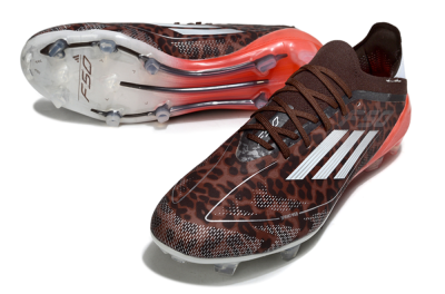 Unisex Adidas F50 Elite FG Football Boots - Leopard/Red/Silver