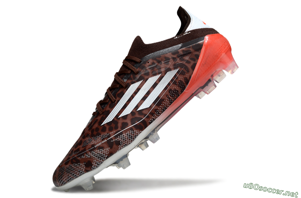 Unisex Adidas F50 Elite FG Football Boots - Leopard/Red/Silver 5