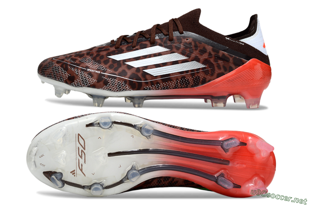 Unisex Adidas F50 Elite FG Football Boots - Leopard/Red/Silver 1