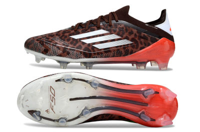 Unisex Adidas F50 Elite FG Football Boots - Leopard/Red/Silver