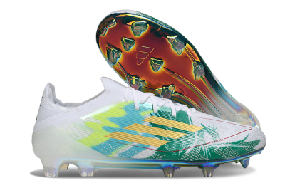 Unisex Adidas F50 Elite FG Football Boots - White/Green/Gold