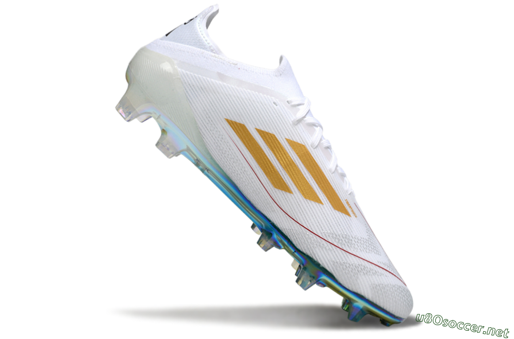 Unisex Adidas F50 Elite FG Football Boots - White/Green/Gold 4