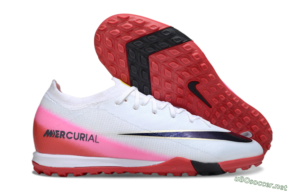Unisex Nike Air Zoom Mercurial Vapor 16 Elite TF Football Shoes - White/Black/Red 2