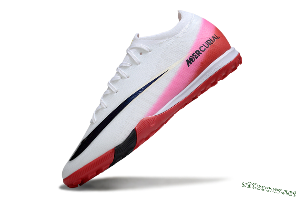 Unisex Nike Air Zoom Mercurial Vapor 16 Elite TF Football Shoes - White/Black/Red 5