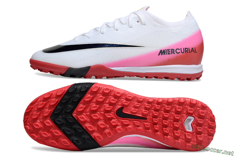 Unisex Nike Air Zoom Mercurial Vapor 16 Elite TF Football Shoes - White/Black/Red 1