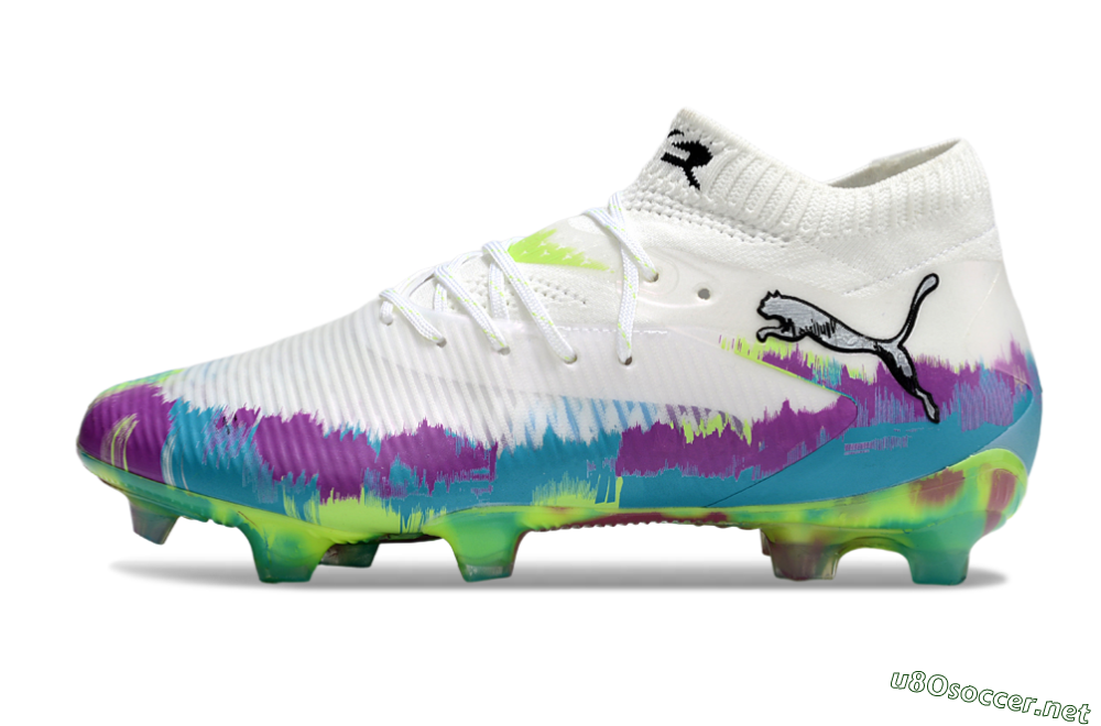 Unisex Puma Future 8 Ultimate FG Football Boots - White/Purple/Yellow/Blue 0