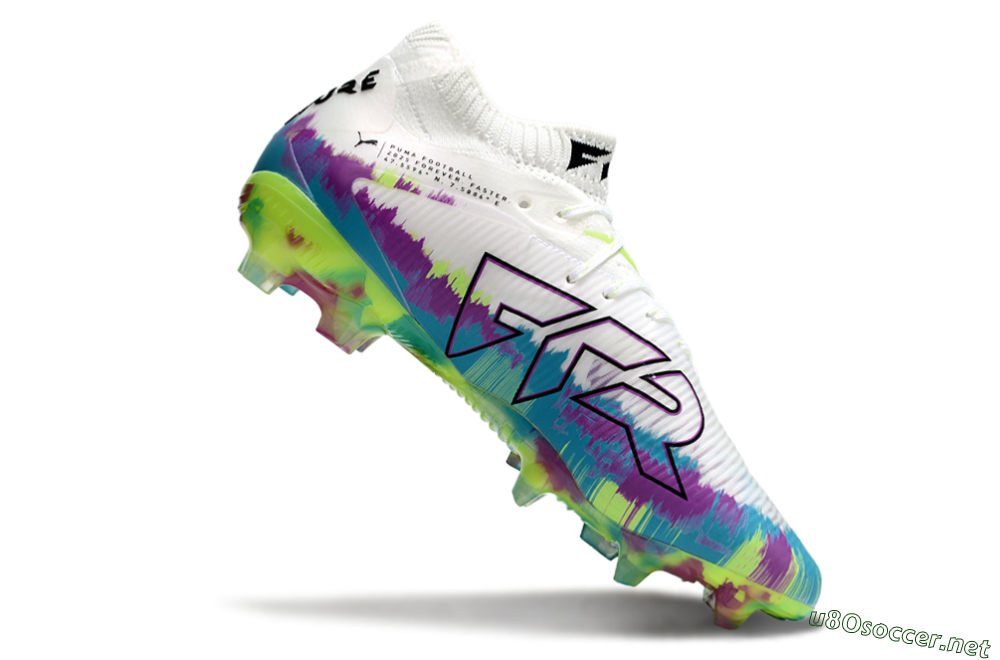 Unisex Puma Future 8 Ultimate FG Football Boots - White/Purple/Yellow/Blue 4