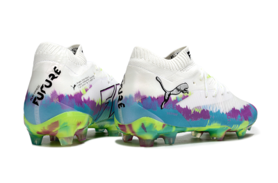 Unisex Puma Future 8 Ultimate FG Football Boots - White/Purple/Yellow/Blue