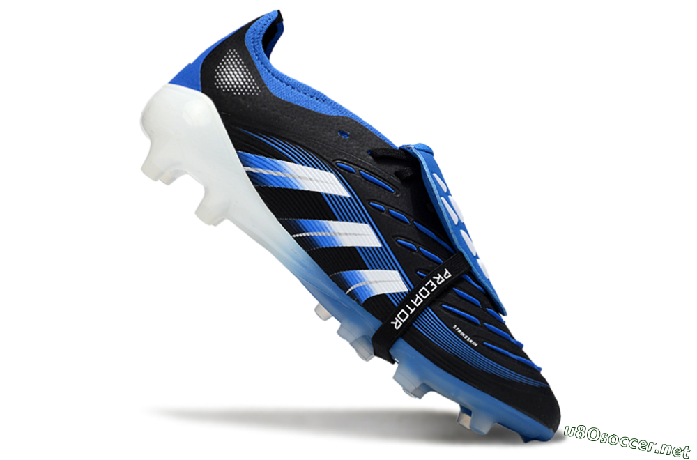 Men's Adidas Predator 25 Elite Foldover Tongue FG Football Boots - Black/White/Blue 4