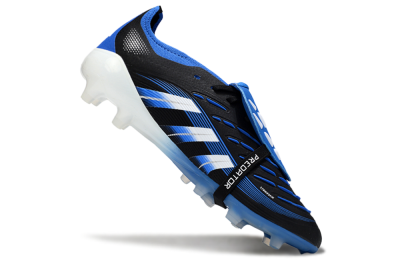 Men's Adidas Predator 25 Elite Foldover Tongue FG Football Boots - Black/White/Blue
