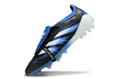 Men's Adidas Predator 25 Elite Foldover Tongue FG Football Boots - Black/White/Blue
