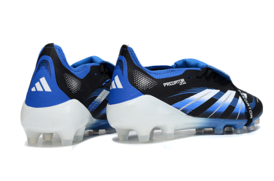 Men's Adidas Predator 25 Elite Foldover Tongue FG Football Boots - Black/White/Blue