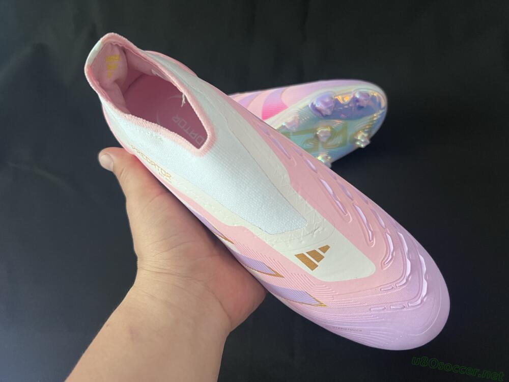 Unisex Adidas Predator 25 Elite Laceless FG Football Boots - Pink/Purple/Gold