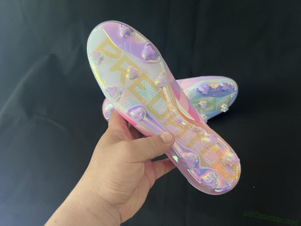 Unisex Adidas Predator 25 Elite Laceless FG Football Boots - Pink/Purple/Gold