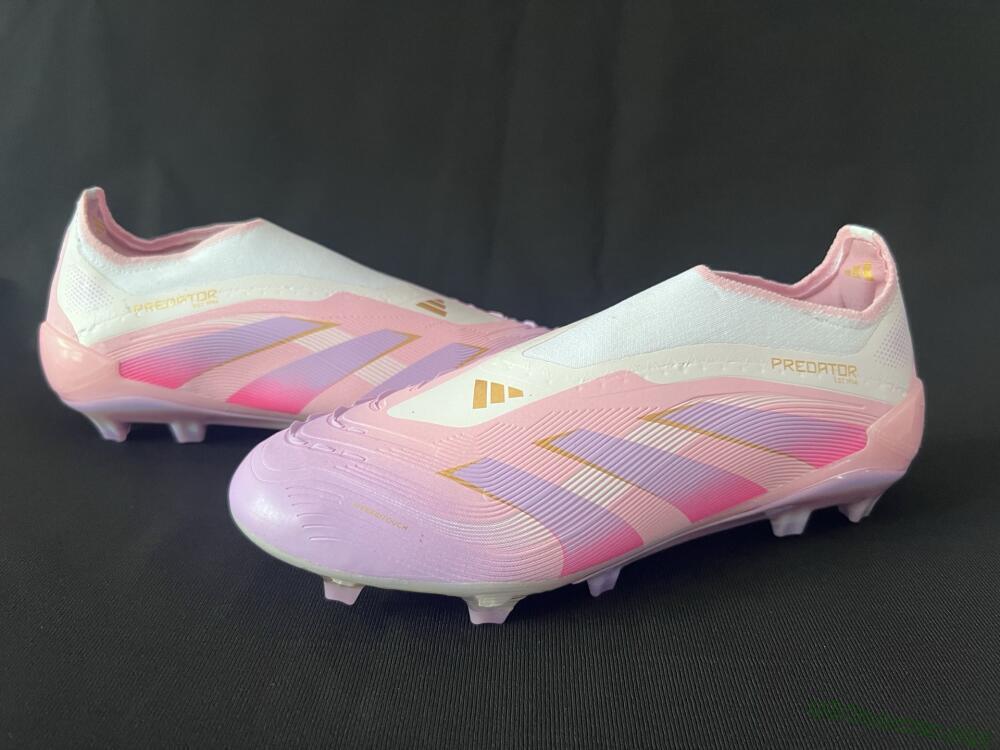 Unisex Adidas Predator 25 Elite Laceless FG Football Boots - Pink/Purple/Gold