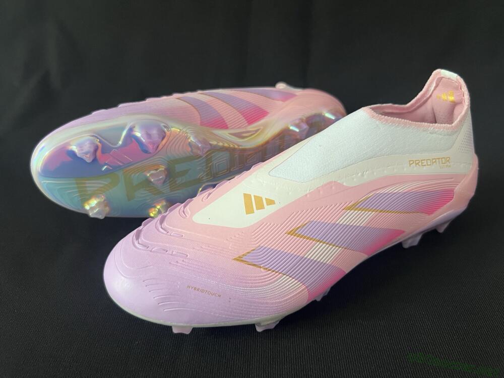 Unisex Adidas Predator 25 Elite Laceless FG Football Boots - Pink/Purple/Gold