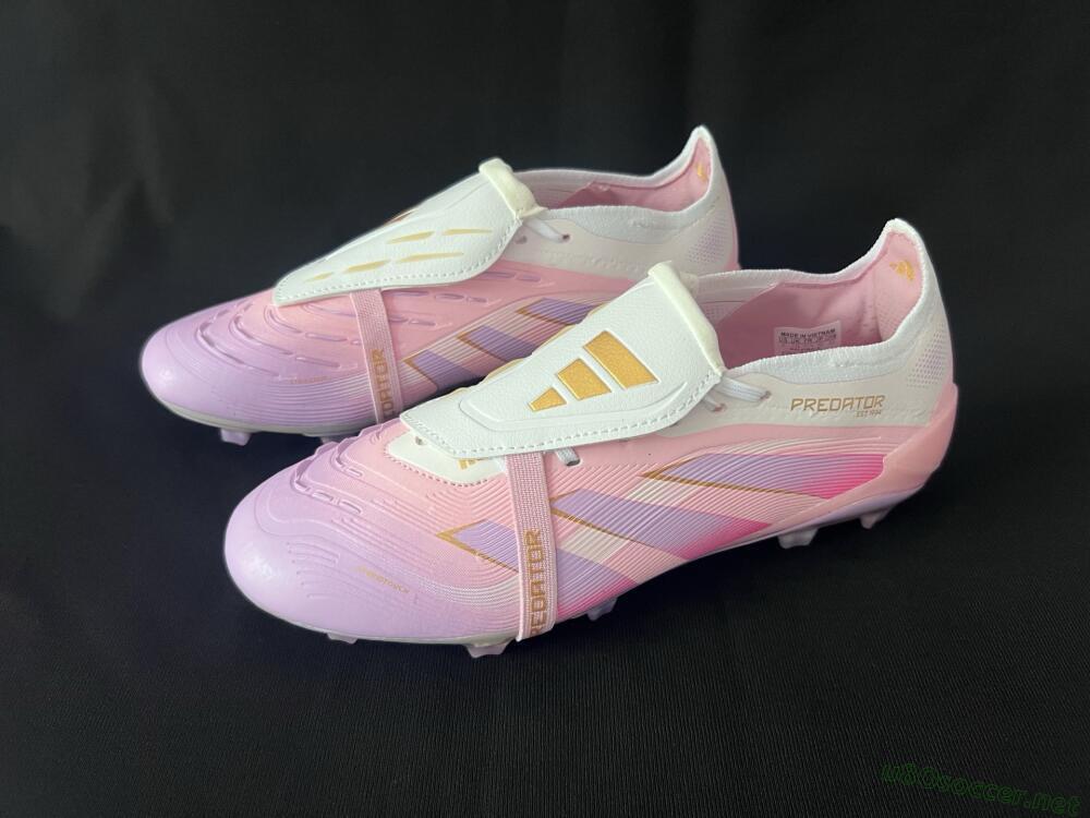 Unisex Adidas Predator 25 Elite Foldover Tongue FG Football Boots - Pink/Purple/Gold