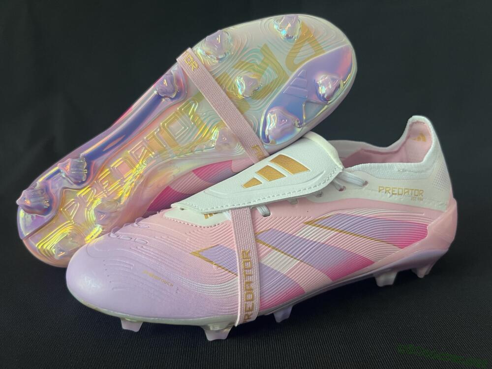Unisex Adidas Predator 25 Elite Foldover Tongue FG Football Boots - Pink/Purple/Gold