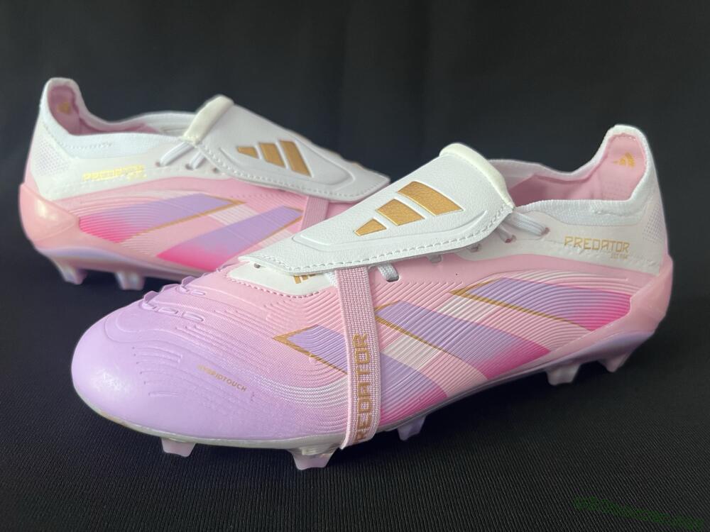 Unisex Adidas Predator 25 Elite Foldover Tongue FG Football Boots - Pink/Purple/Gold