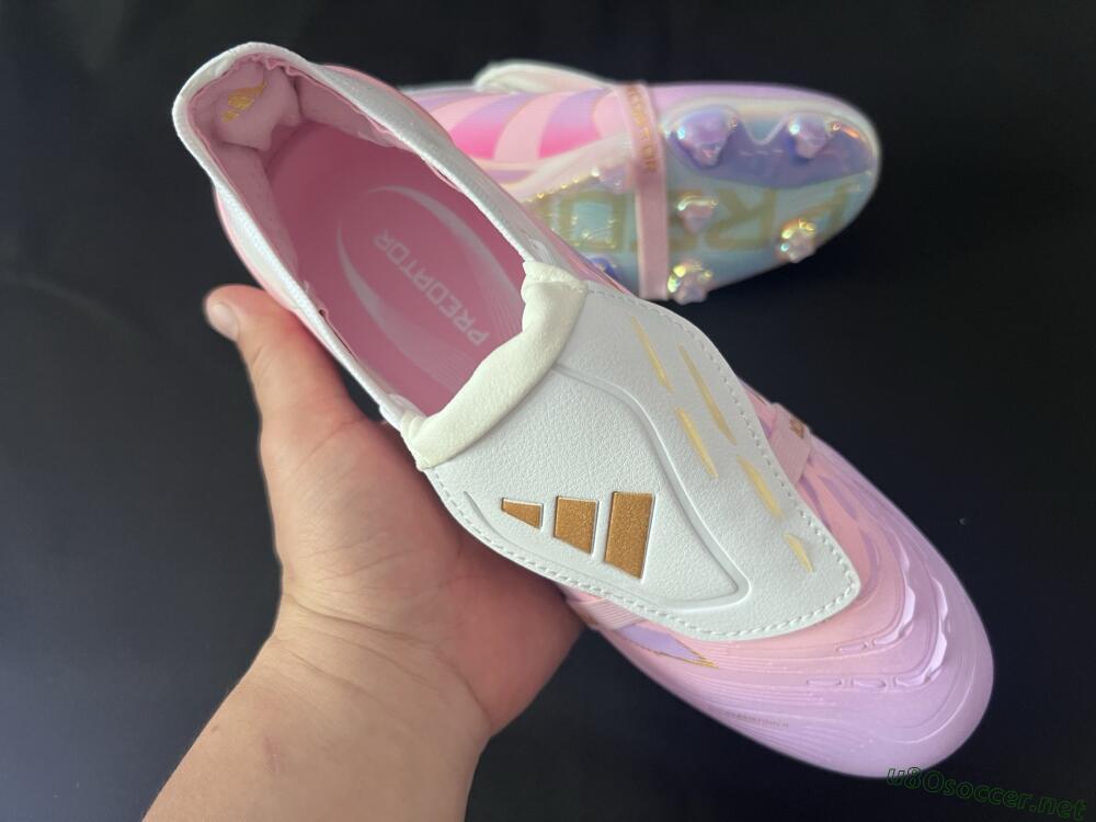 Unisex Adidas Predator 25 Elite Foldover Tongue FG Football Boots - Pink/Purple/Gold