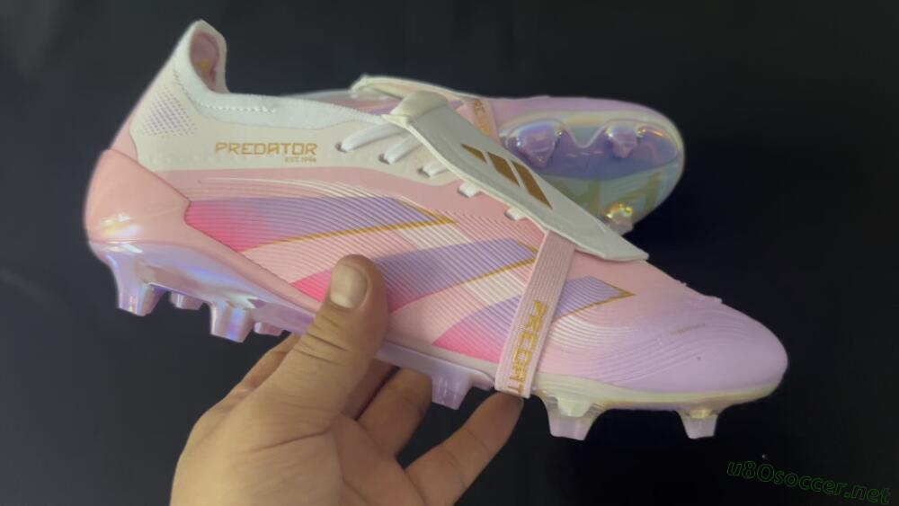 Unisex Adidas Predator 25 Elite Foldover Tongue FG Football Boots - Pink/Purple/Gold