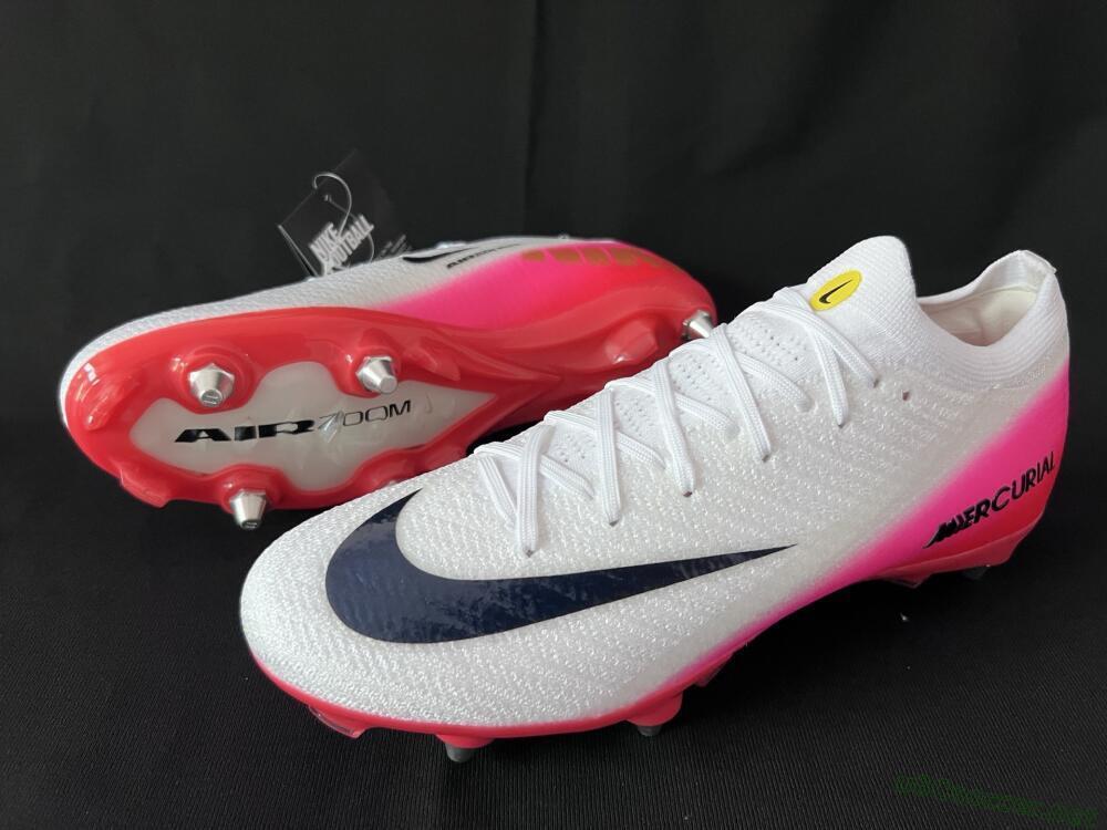 Men's Nike Air Zoom Mercurial Vapor 16 Elite SG Football Boots - White/Black/Red