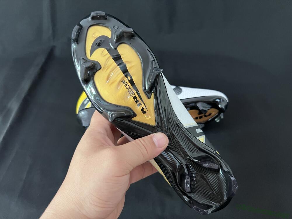 Unisex KM x Nike Air Zoom Mercurial Vapor 16 Elite FG Football Boots - White/Black/Yellow