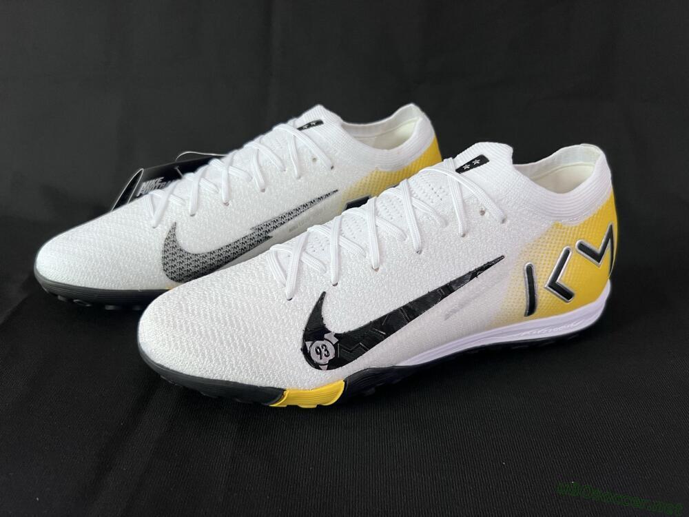 Unisex KM x Nike Air Zoom Mercurial Vapor 16 Elite TF Football Shoes - White/Black/Yellow