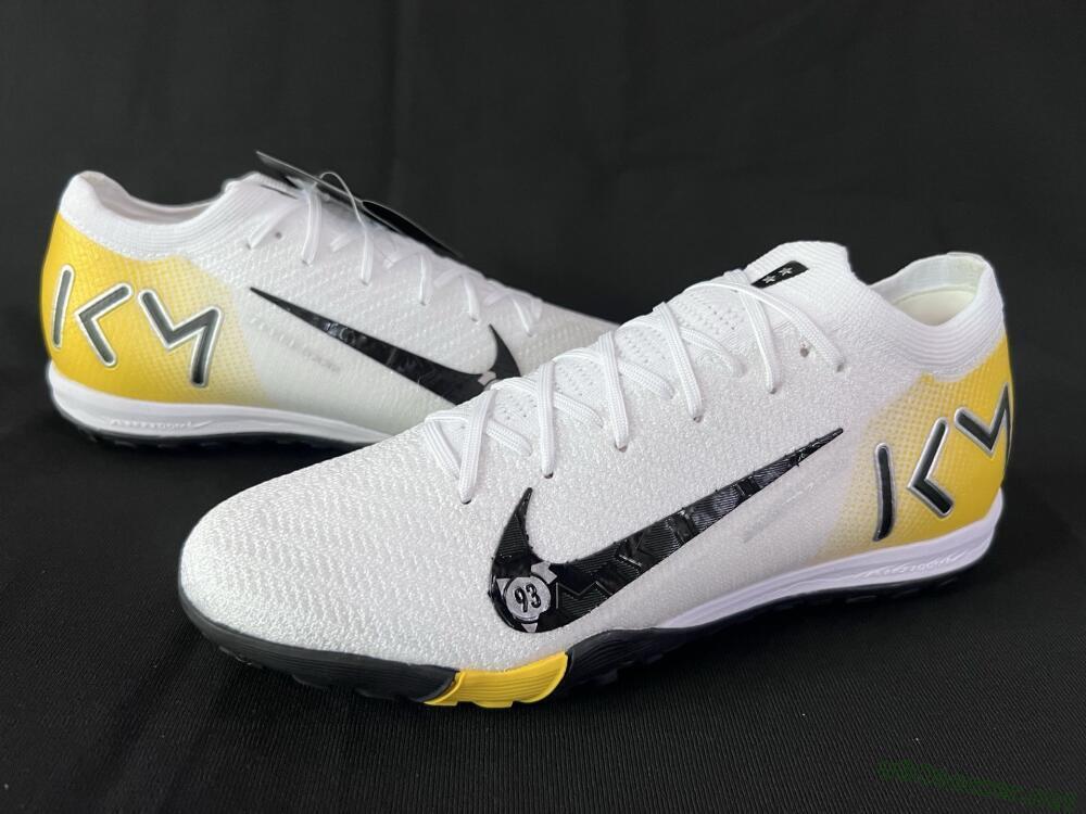 Unisex KM x Nike Air Zoom Mercurial Vapor 16 Elite TF Football Shoes - White/Black/Yellow