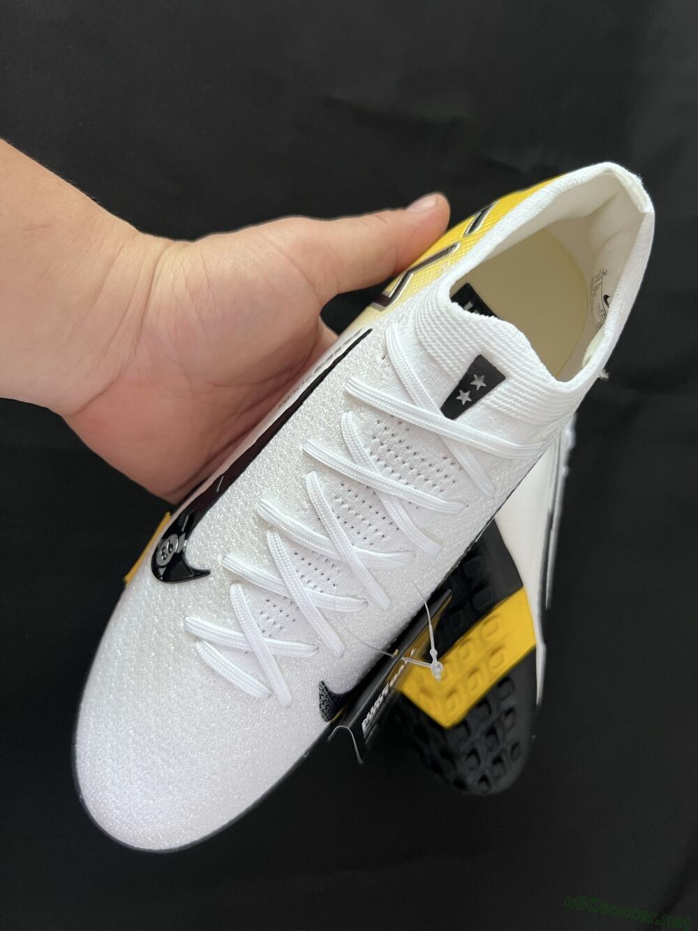 Unisex KM x Nike Air Zoom Mercurial Vapor 16 Elite TF Football Shoes - White/Black/Yellow