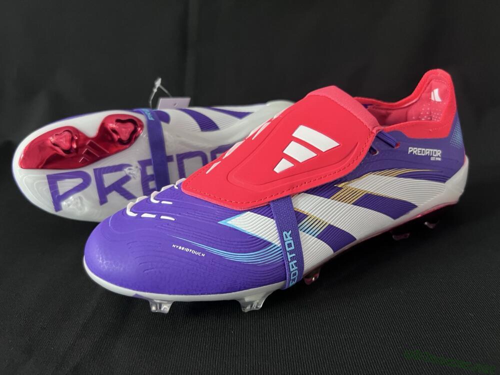 Unisex Adidas Predator 25 Elite Foldover Tongue FG Football Boots - Blue/White/Red