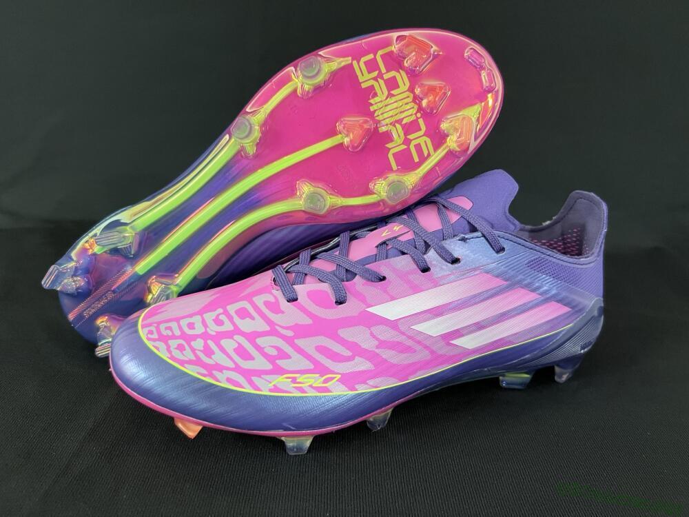 Men's Adidas F50 Elite FG Football Boots - Pink/Purple/Yellow