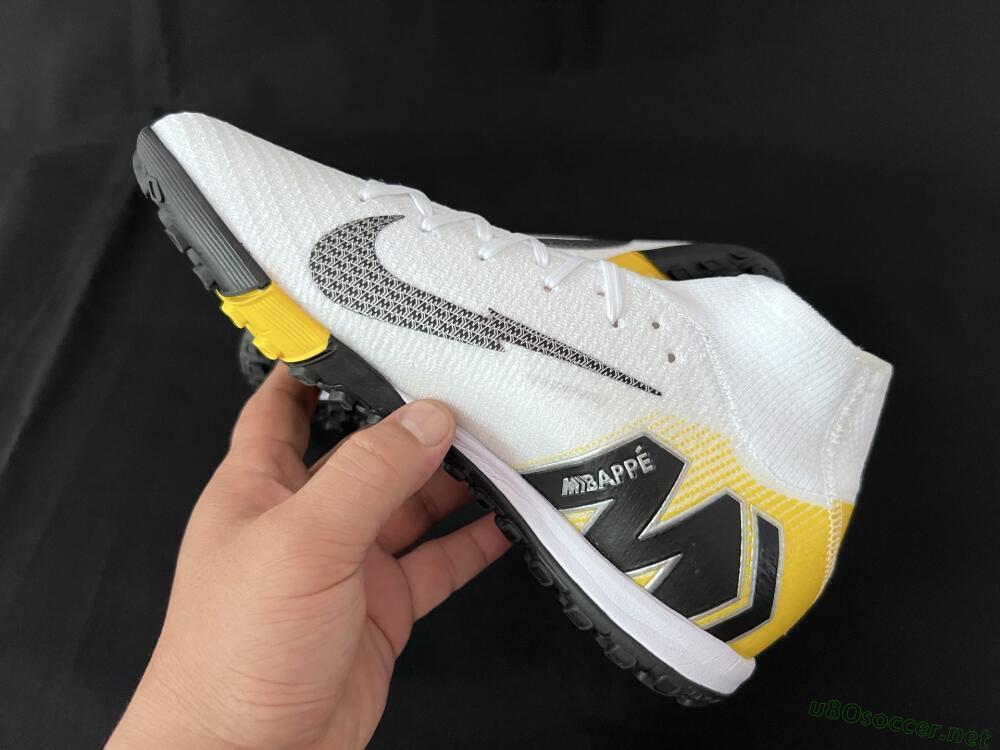 Unisex KM x Nike Air Zoom Mercurial Superfly 10 Elite TF Football Shoes - White/Black/Yellow