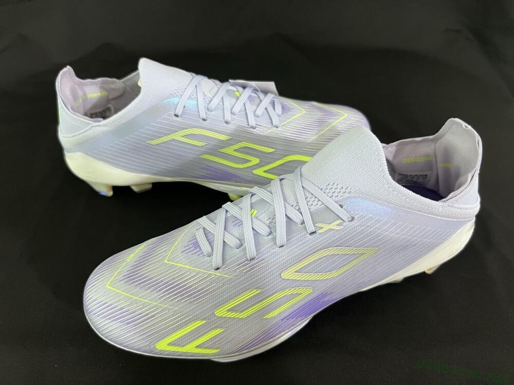 Unisex Adidas F50+ Elite Lightstrike Pro FG Football Boots - Purple/Yellow/White