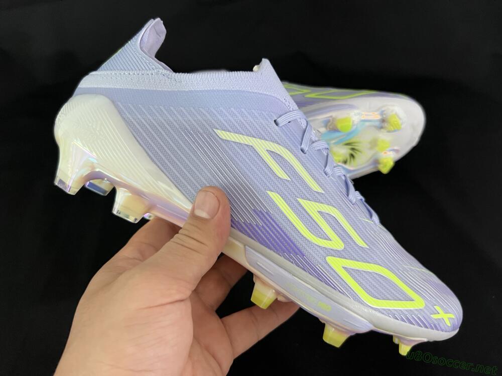 Unisex Adidas F50+ Elite Lightstrike Pro FG Football Boots - Purple/Yellow/White