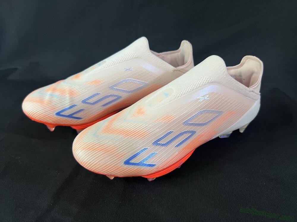 Men's Adidas F50+ Elite Lightstrike Pro Laceless FG Football Boots - Pink/Orange/White