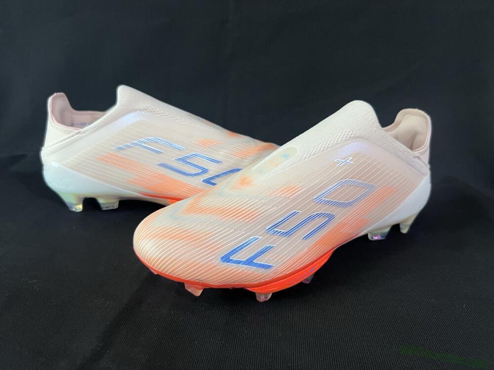 Men's Adidas F50+ Elite Lightstrike Pro Laceless FG Football Boots - Pink/Orange/White